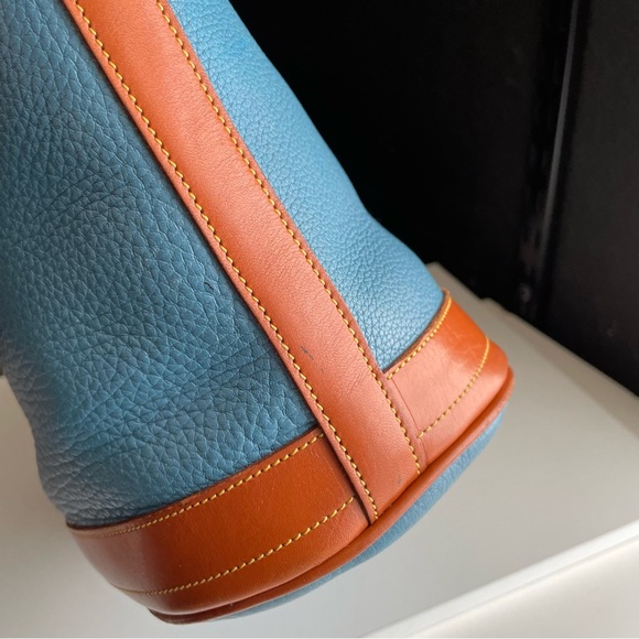 Dooney and Bourke AWL Mediterranean Blue Leather Tote Bucket Bag Purse R… - Picture 11 of 17